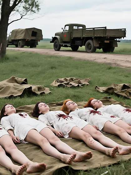 Sniper officer Smersh - 5 soldier girls shot