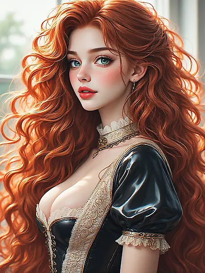 AI Busty Redhead Maid