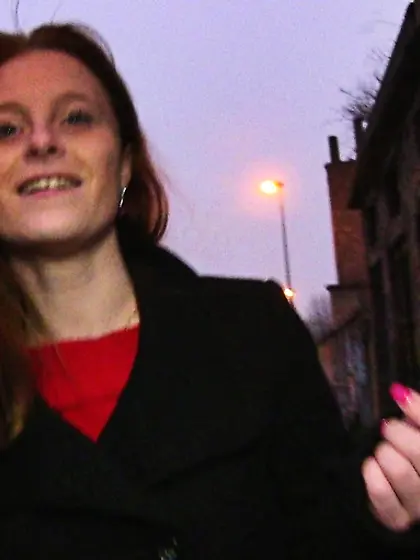 Brunette black coat red