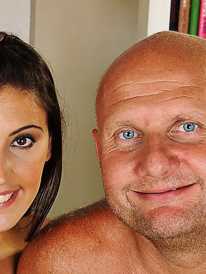 Old grandpas is fucking with a teen brunette...