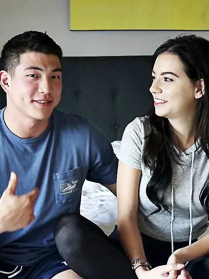 Fitness dude bangs the hot petite brunette