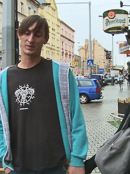 Curly blonde juicy butt