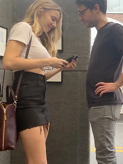 Big Tits Blonde on public spy cam