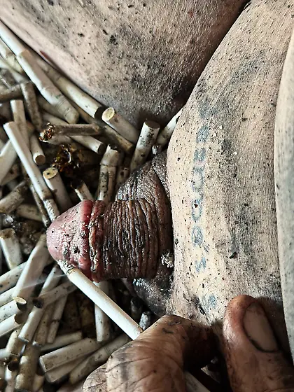 Sissy’s weekly ashtray- sissy couldn’t cum!