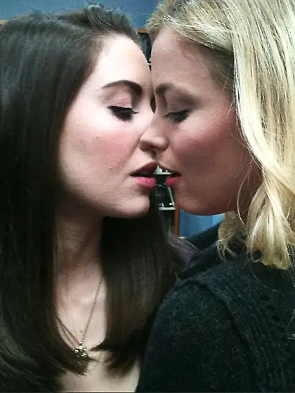 Annie and Britta kiss