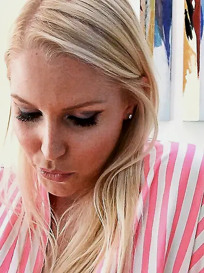 Busty blonde stepmom gets horny on camera