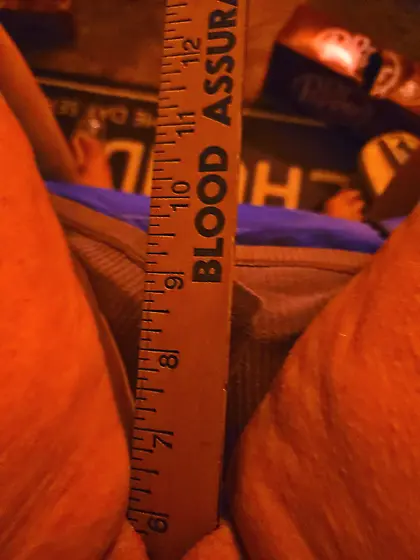 Stuck yard stick in my pussy to see how deep it go