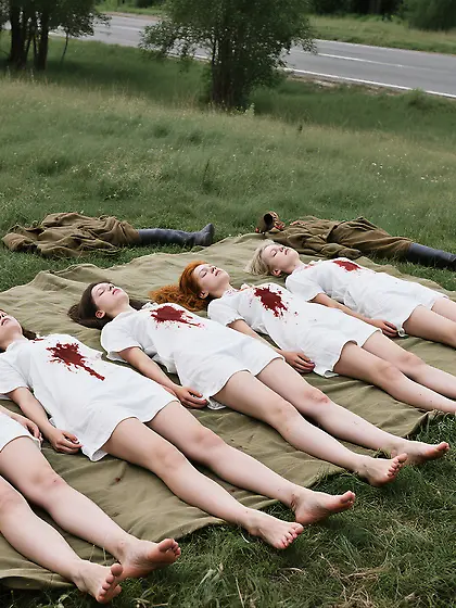 Sniper officer Smersh - 5 soldier girls shot