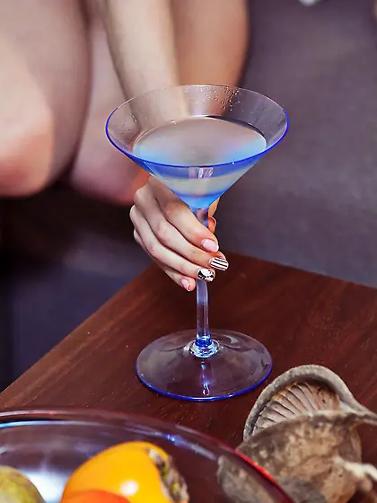 Leggy blonde bombshell teasing her pussy after a few cocktails V