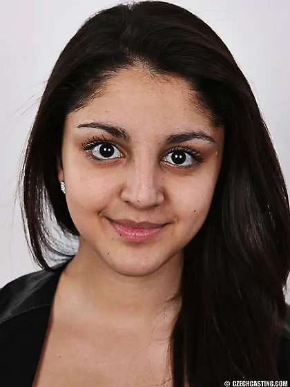 Cute long-haired brunette student