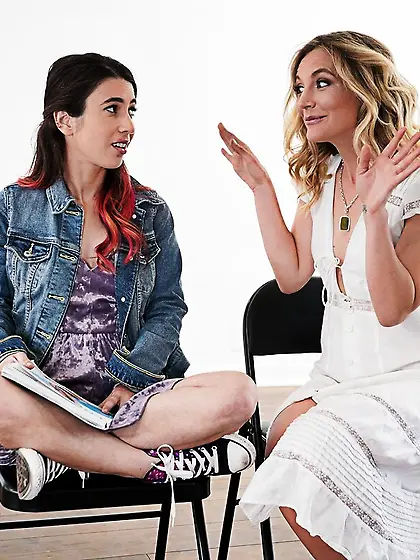 Foxy blondie brunette enjoy