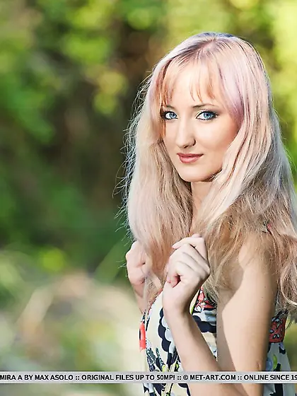 Hot blonde babe Zemira A is playing her nice tits and beautiful