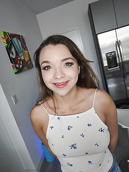 Honey Hayes looks submissive with a dick down her throat