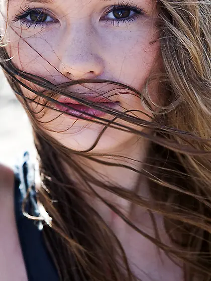 Naughty charming teen Caesaria A in ultra short skirt shows off