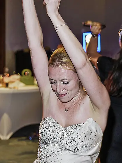 Hannah P underarms wedding reception