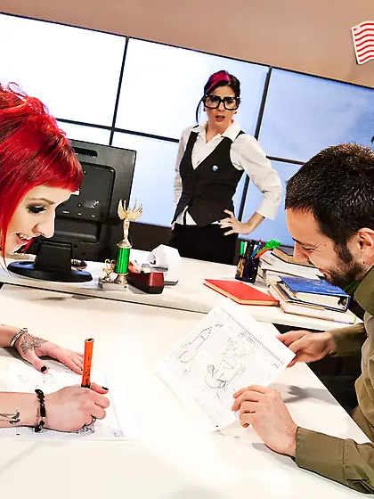 Sexy office red hair