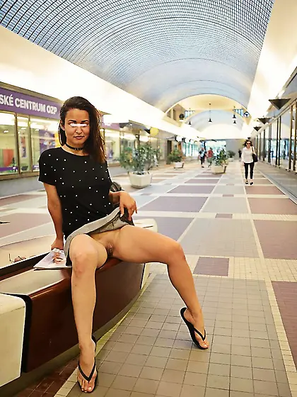 Thays public flashing exhibitionist sexy wife