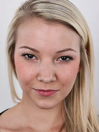 Sweet blonde undresses to show her assets before porn audition b