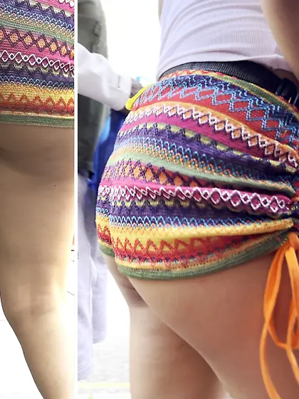 Candid Carnival Booty - Ass Cheeks Come Out!