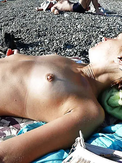 Housewife Elena on the beach