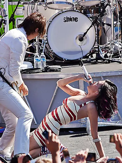 Katy Perry striped dress