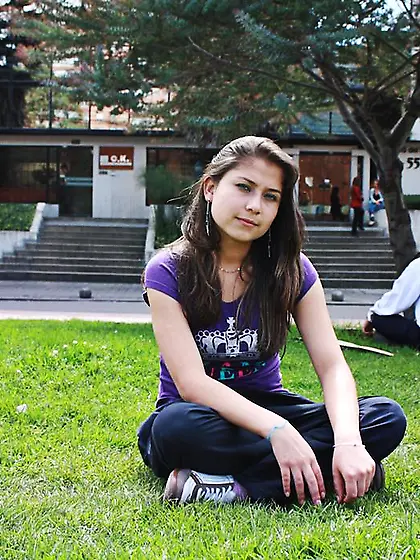 Teen brunette Yulissa Camacho with big natural tits gets her lat