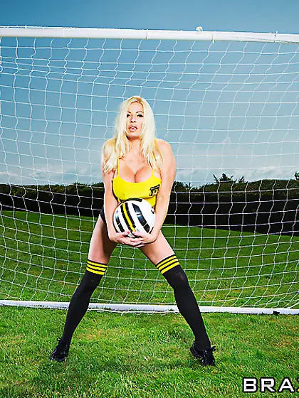 Gorgeous soccer babe gangbangs