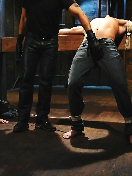 These perfect gay hunks are ready for bondage...