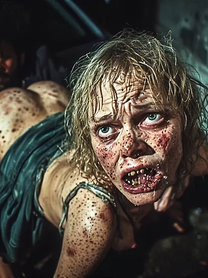 Junkie begs to suck for $5,  friend eats her pussy