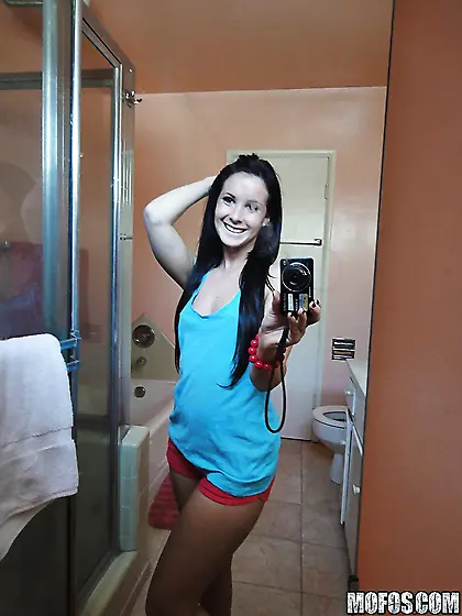 Brunette girl is sure that her naked pictures will boost boyfrie
