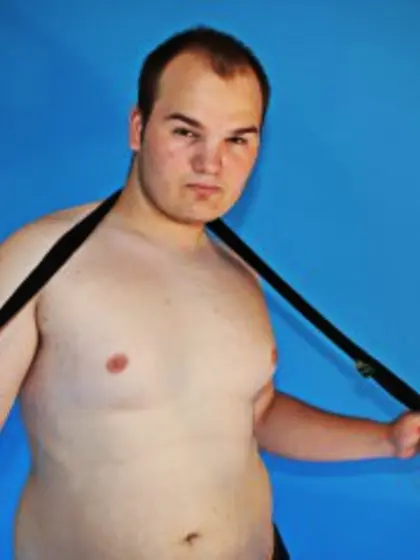 Brunette Young Man Tony Nicchi Smoking.