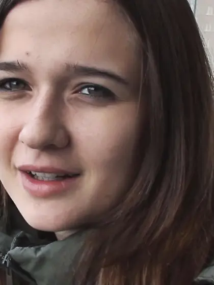 Amateur european teen smiles