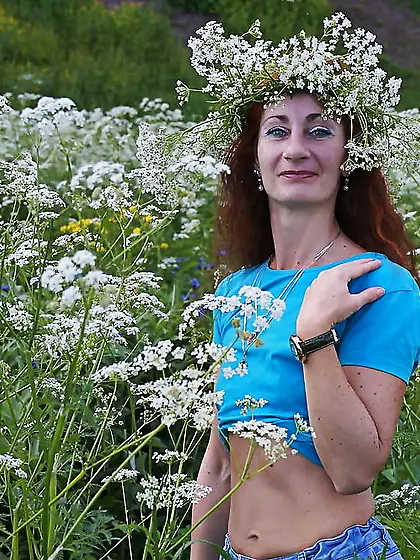 My Wife in White Flowers (near Moscow)
