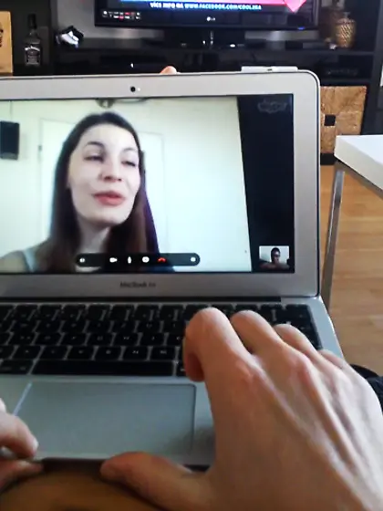 Dude brought skinny brunette