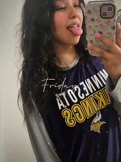 Daphne sticking her tongue out