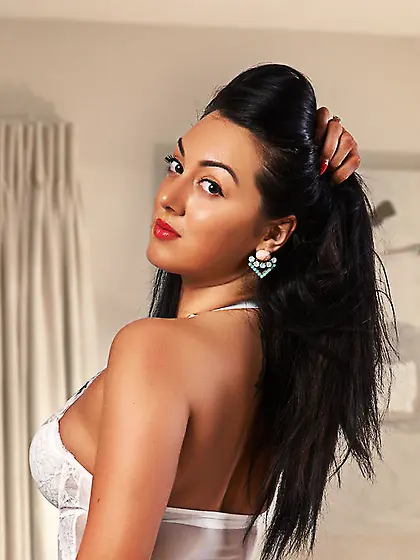 White girl black hair