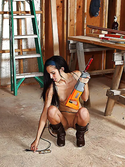 Playful amateur dildo machine