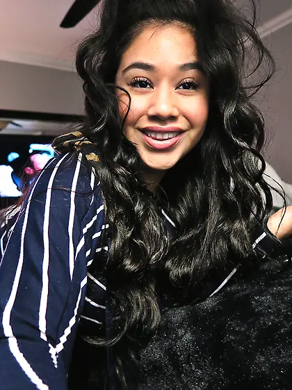 Hitting my friends Latina sister guts