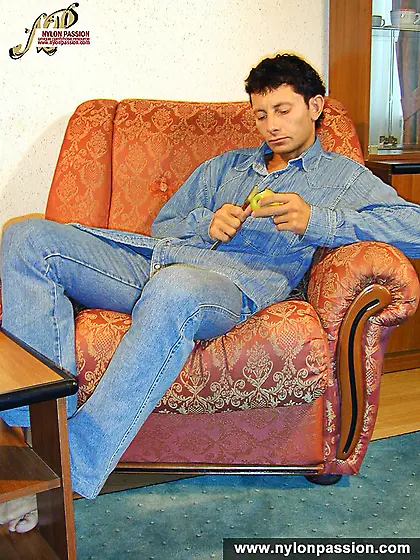 Stockinged teen blonde sucking and fucking