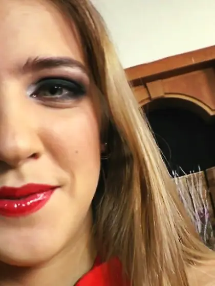 Young euro chick bends