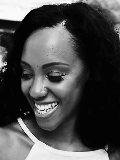 Gorgeous blonde black white