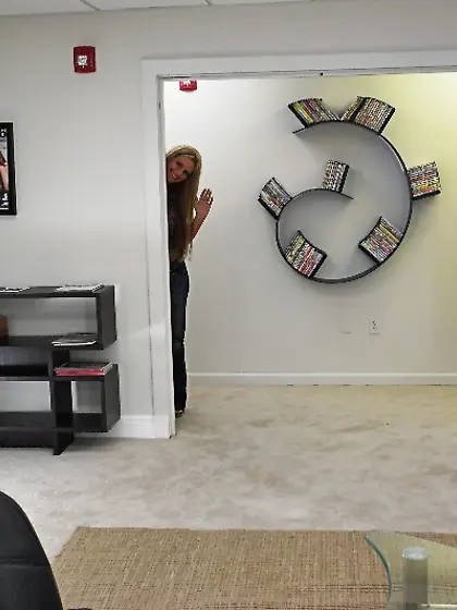 Phoenix Marie strips her tight blue jeans off and gets her pussy