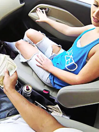 Busty blonde teen slut