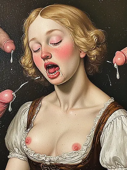 Young slut waitress.  Flemish school