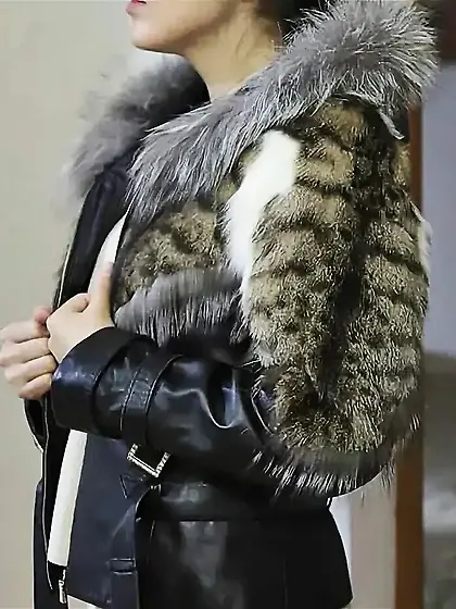 Wild cat fur coat