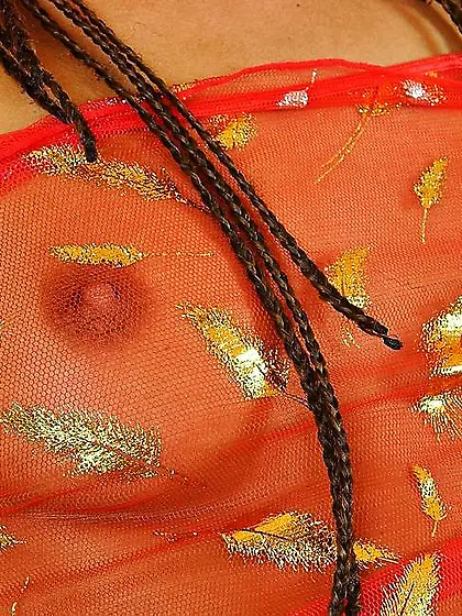 Andy Brown strips her sexy black lingerie and shows us her massi