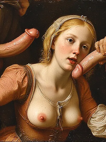 Young slut waitress.  Flemish school