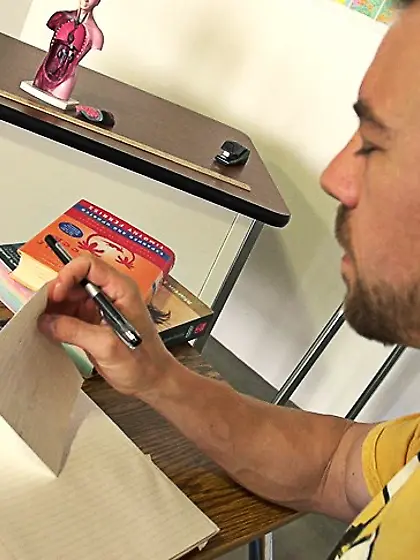 Busty blonde teacher fucks