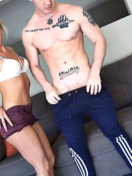 Slender blonde chick loves