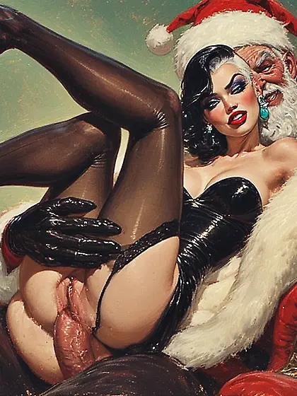 Xmas cards,  Disney Cruella De Vil & Evil Santa